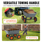 Garden Dump Cart – VEVOR 6.48 cu. ft. Yard Wagon for Heavy Loads and Tractor or Lawnmower Towing
