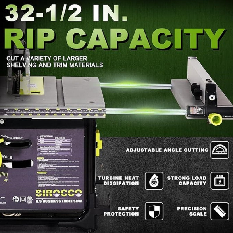 'Saw It Dustless-Sirocco Dustless' '8.5-inch Table Saw' 'Up to 98.5 Dust Collection Rate' 'Low Noise' 'DIY Woodworking and Furniture Making' 'Genuine U.S. Brand' 'ship from US'