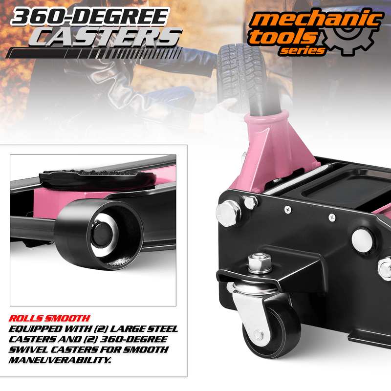 3 Ton (6000 lbs) Capacity, Low Profile Hydraulic Trolley Service/Floor Jack, Lifting Range 3"-20"