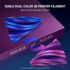 SUNLU PLA Plus Filament, Dual Color Gradient, High Toughness, Shiny Texture, 1.75mm Diameter, Low Shrinkage, Dimensional Accuracy +/- 0.02mm, Smooth Surface Plastic Materia, 22.05LB 10Colors