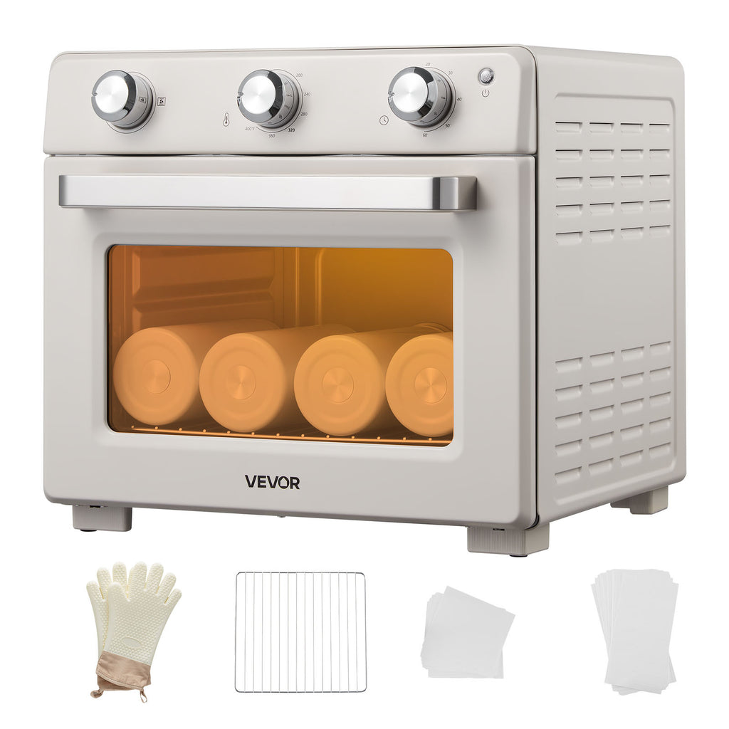 VEVOR Sublimation Oven Machine, 26 Qt, Fits 40oz Tumblers, Standard model / With 1 Heat Air Gun model, 50 Shrink Films, 1 Tape and 2 Heat Gloves, 360° Turbo Convection for Sublimation Blank Tumblers, Mugs, Bowls, Off-White