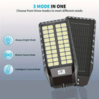 LA082W-2 2pcs Extra Large Solar Street Lights for Outdoor Solar Parking Lot Lights, Dusk to Dawn, High Brightness Solar Security Floodlights with Motion Sensor, Includes Remote Control, 2pcs Set