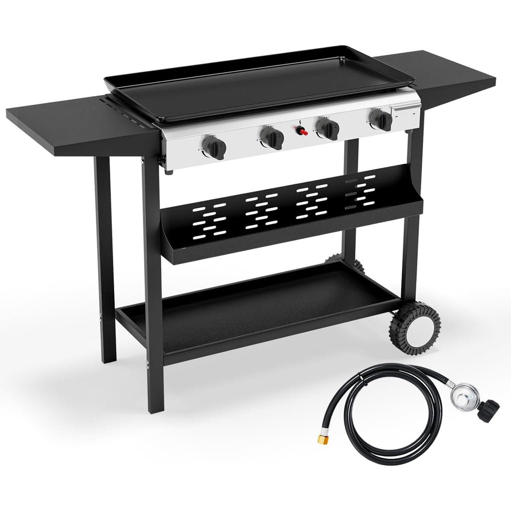 Portable Propane Griddle by MEFEIR — Four Adjustable Burners, 426-Square-Inch Cooktop and Piezo Ignition