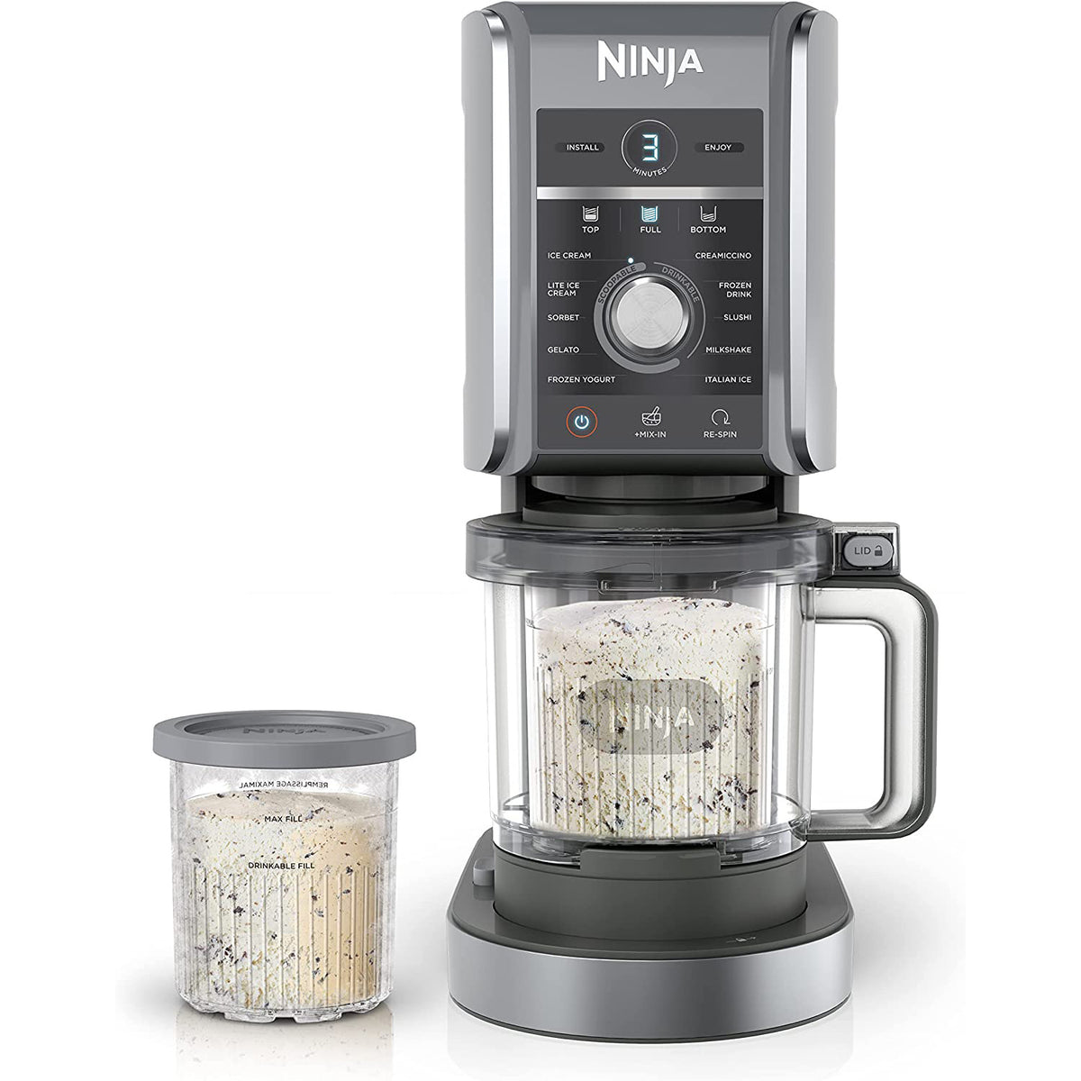 Ninja CREAMi Deluxe 11-in-1 XL Ice Cream Maker, Silver (NC501) - Refurbished