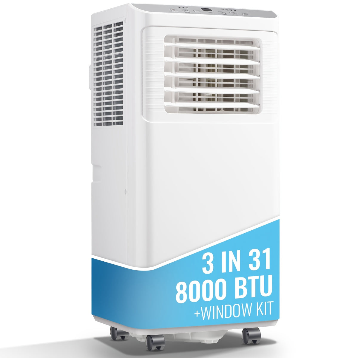 [Portable 3-in-1 AC] 8000 BTU Portable AC Unit with Remote, 3-in-1 Air Cooler & Dehumidifier Suitable for Small Spaces, Compact Cooling System with Compressor, 24-Hour Timer, Efficient for Bedrooms, Home Offices, -Type Plug (115)