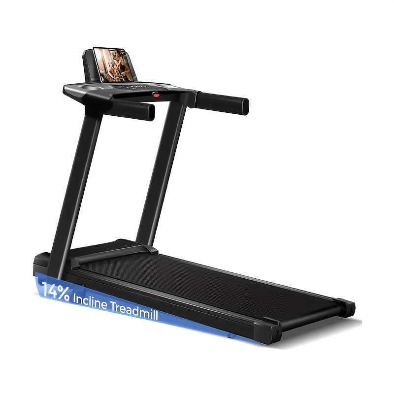 3-in-1 Treadmill with 14% Incline, Portable Treadmills for Home with Handle, Foldable Treadmills with 300 Lbs Weight Capacity, 3.0HP Quiet Walking Pad Treadmill