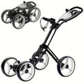 XDriveMax 4-Wheel Golf Push Pull Cart Foldable, One-Click Folding. Designed For Golf Clubs And Bags, Enhanced Storage