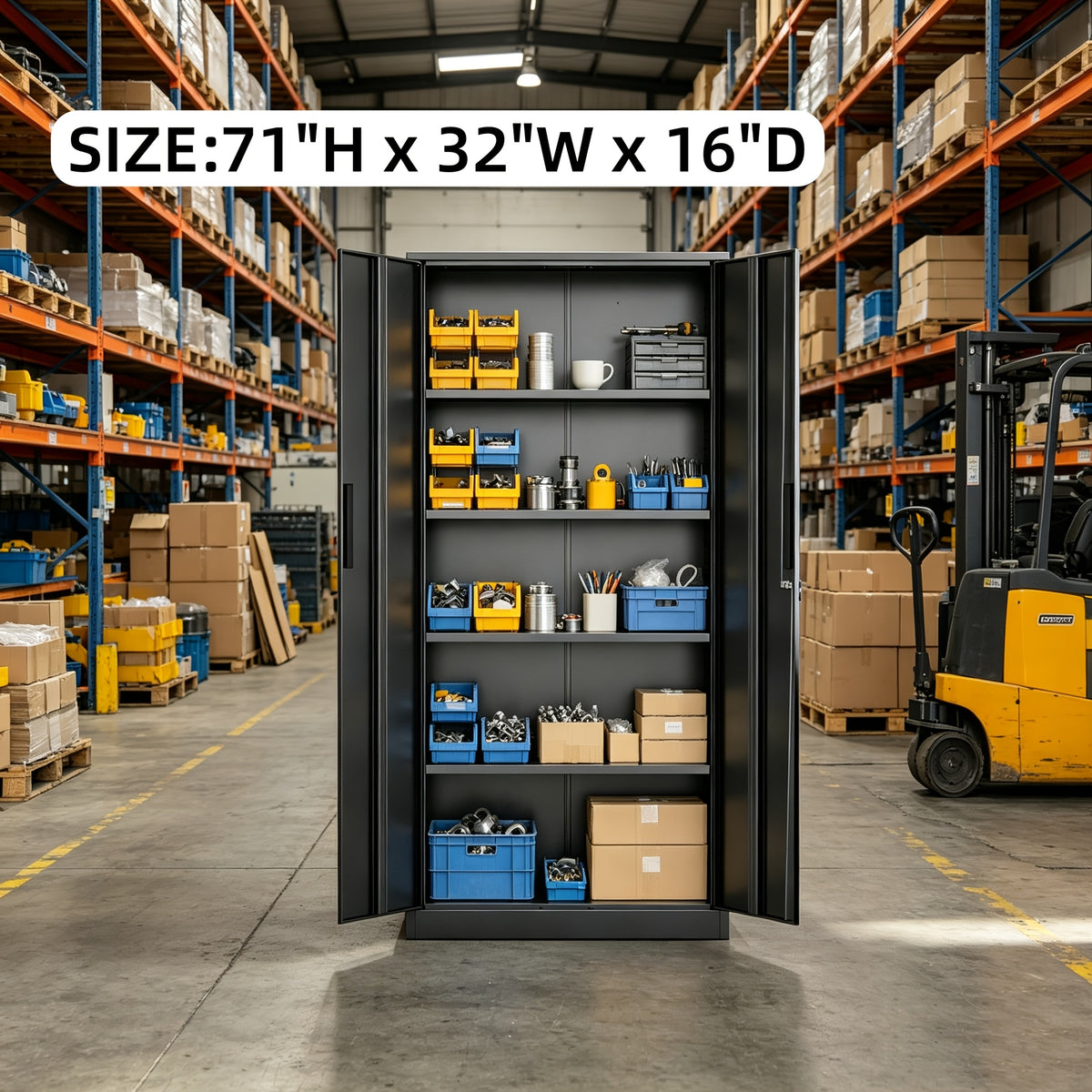 Metal Storage Cabinet with Wheels, Pegboards, Locking Doors And 4 Adjustable Shelves, 71"H/72"H/73"H Tool Cabinet for Garage, Home, Basement, Kitchen