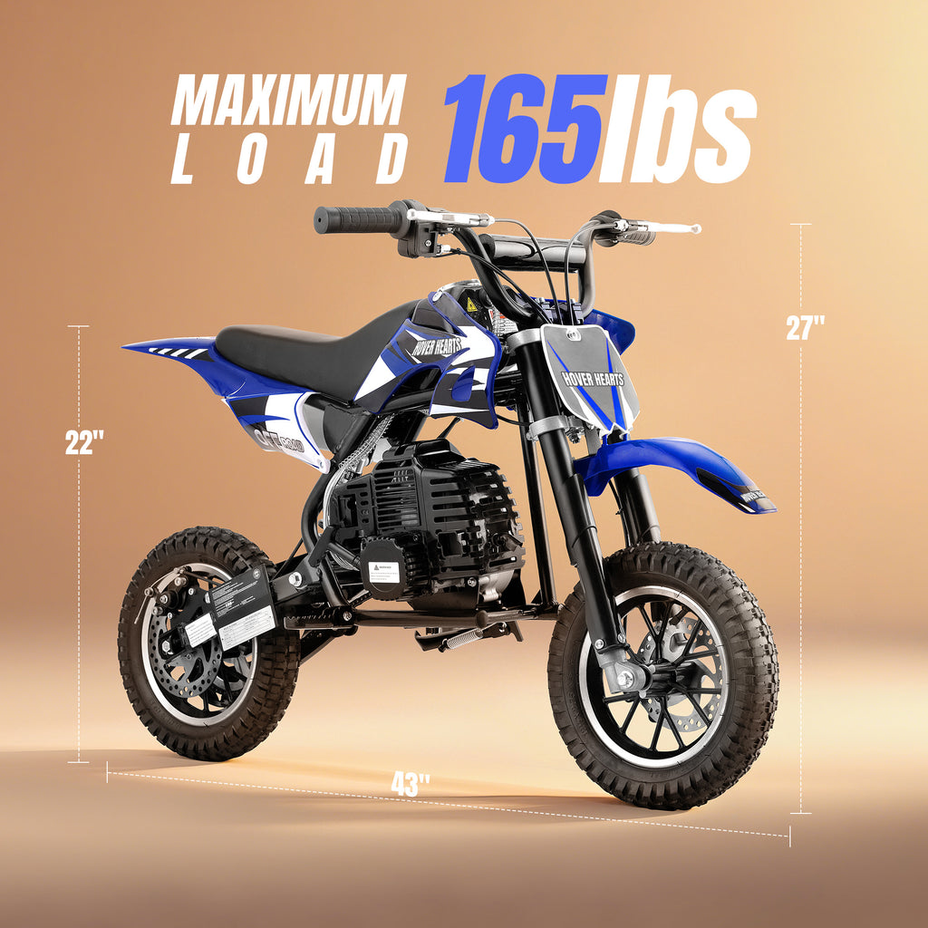 4-Stroke Gas Mini Off-Road Racing Motorcycle, Pocket Motorcycle, Two-Stroke Off-Road Racing Motorcycle, Gasoline-Powered Off-Road Racing Motorcycle, Equipped with Off-Road Tires, Shock Absorbers, Pull Start, Front and Rear Disc Brakes, Top Speed 20 mph-