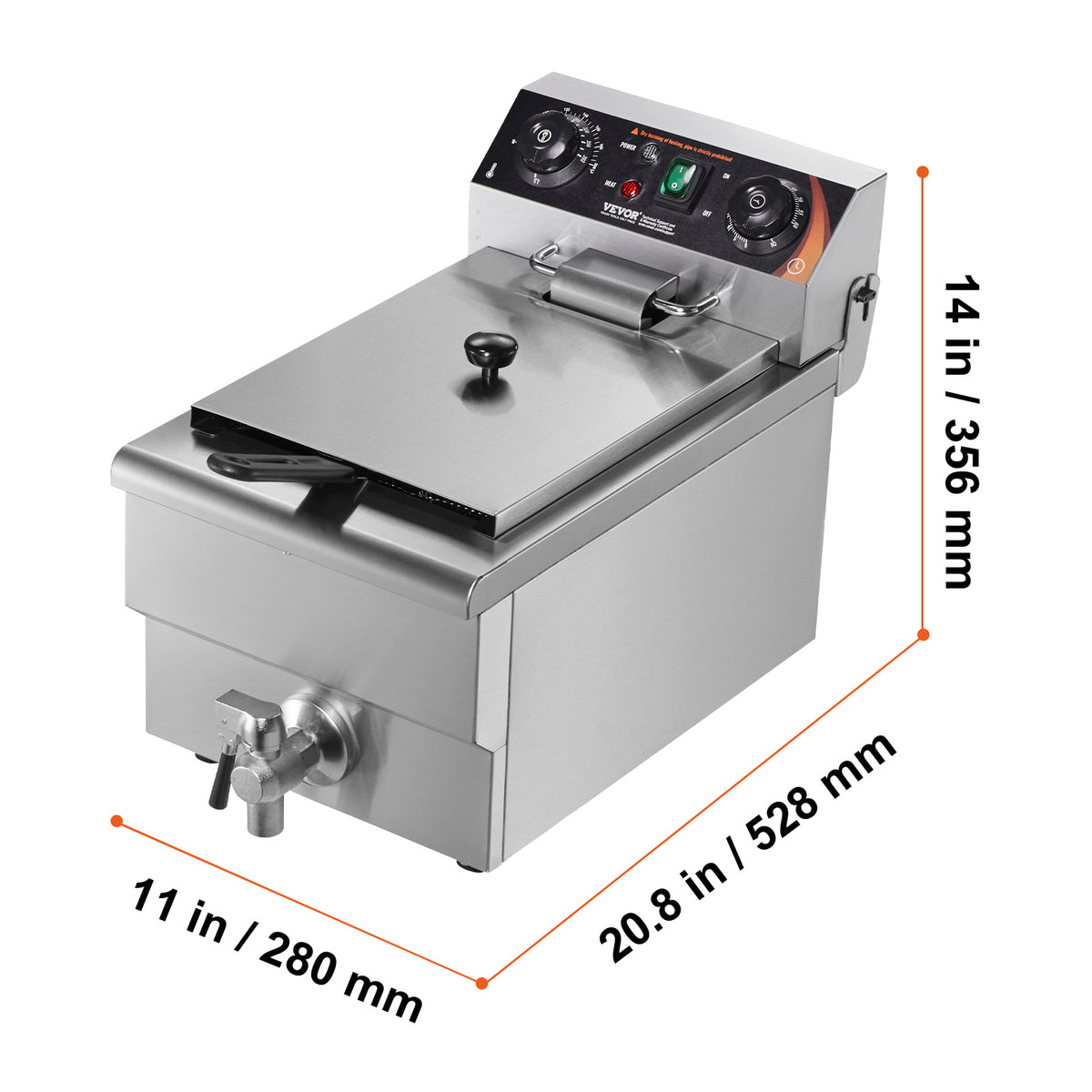 VEVOR Commercial Electric Deep Fryer Countertop Deep Fryer.