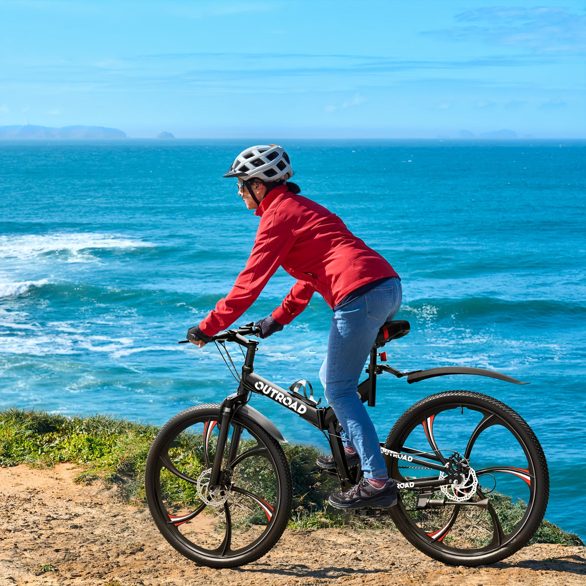 26 Inch Adult Folding Bikes/Mountain Bikes, 21 Speeds Mountain Bicycles with Full Suspension, Dual Disc Brake, High Carbon Steel Frame, Foldable Bike for Men/Women/Teen (Black&Orange)
