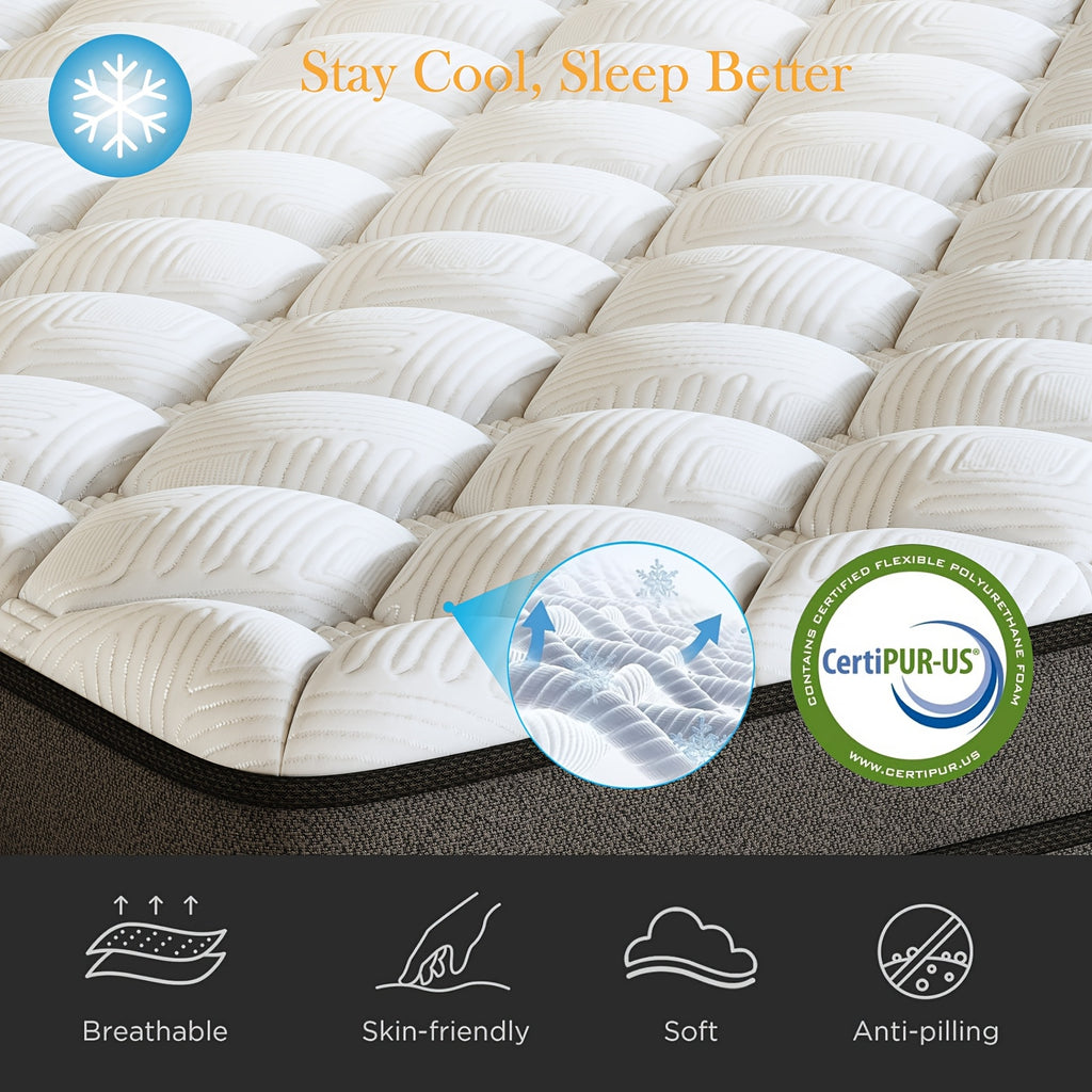 12in/14inch Twin, Full, Queen, King, Mattress Memony Foam And Spring, Medium Firm Mattress For Cooling, Pressure Relief, Edge Support & Motion Isolation Boxed