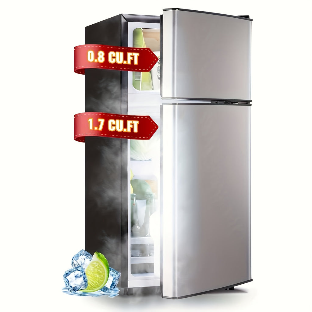 2.5/3.5/4.5 Cu.Ft Mini Fridge with Freezer, Commercial Double Door Compact Refrigerator with Adjustable Thermostat and Shelves,Small Fridge with Large Capacity, Perfect for Bedroom, Dorm, Home, Office