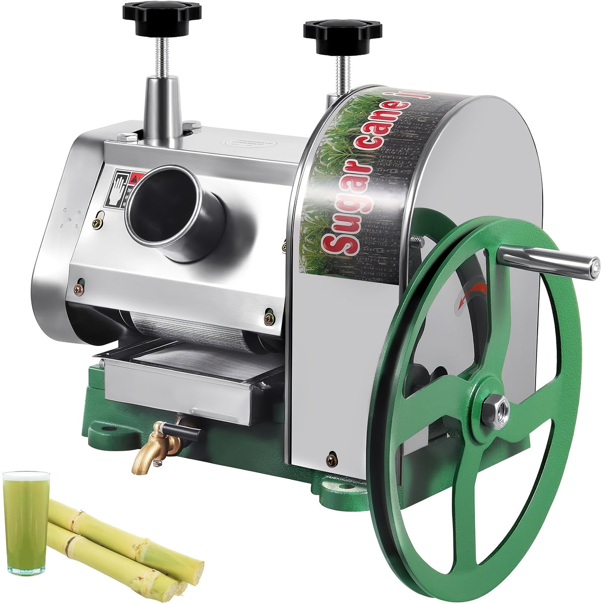 Manual Sugarcane Juice Machine, Stainless Steel Sugar Cane Juicer, Commercial Sugar Cane Press Extractor with Handwheel Efficient Juicing 110 Lbs Output Per Hour; Fruit & Vegetable Tools, Kitchen Utensils & Gadgets, Manual Juicers, Reamers