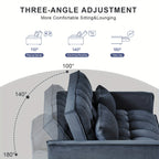 54Inch Black Velvet 3 in 1 Convertible Sleeper Sofa Bed, Futon Couches for Living Room with Side Pocket | Adjustable Backrest | Velvet Fabric | Pull Out Couch | Love-Seat Sofa | Sectional Sofa Bed | 2-Seat Sofa Bed