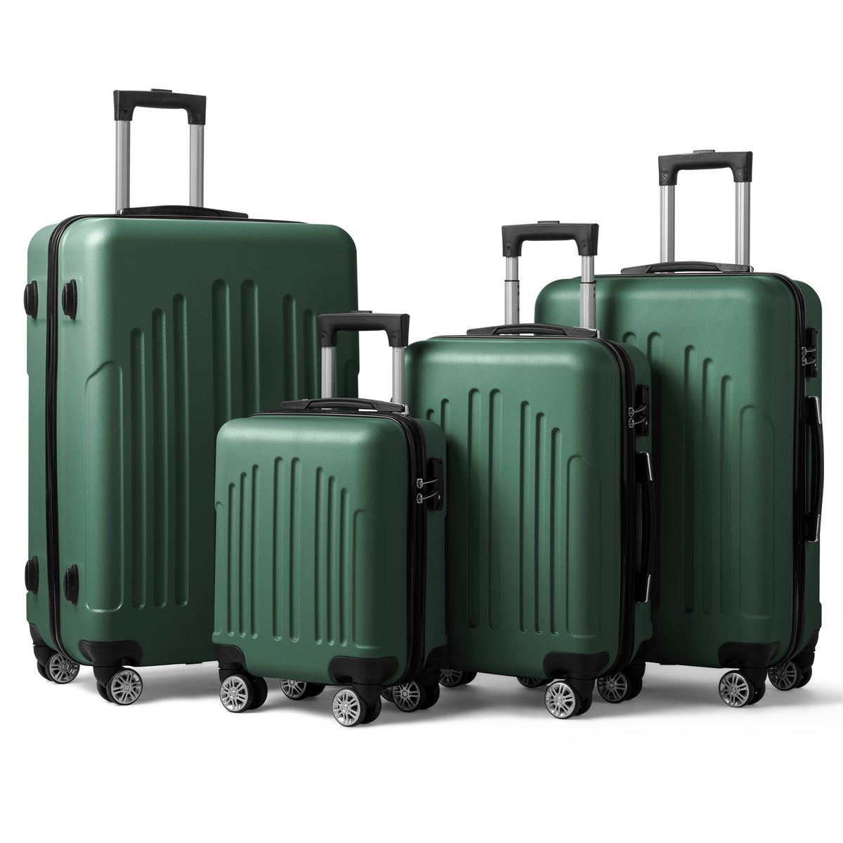 Nested Hardside Luggage Set in Purple, 4 Piece - TSA Compliant