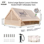 Spacious Luxury Quick-Setup Inflatable Lightweight Glamping Tent, High-Quality High Quality; All-Weather and All-Season Use, Specifically Designed for Sophisticated Camping Enthusiasts, Suitable for Family and Friends' Camping Trips