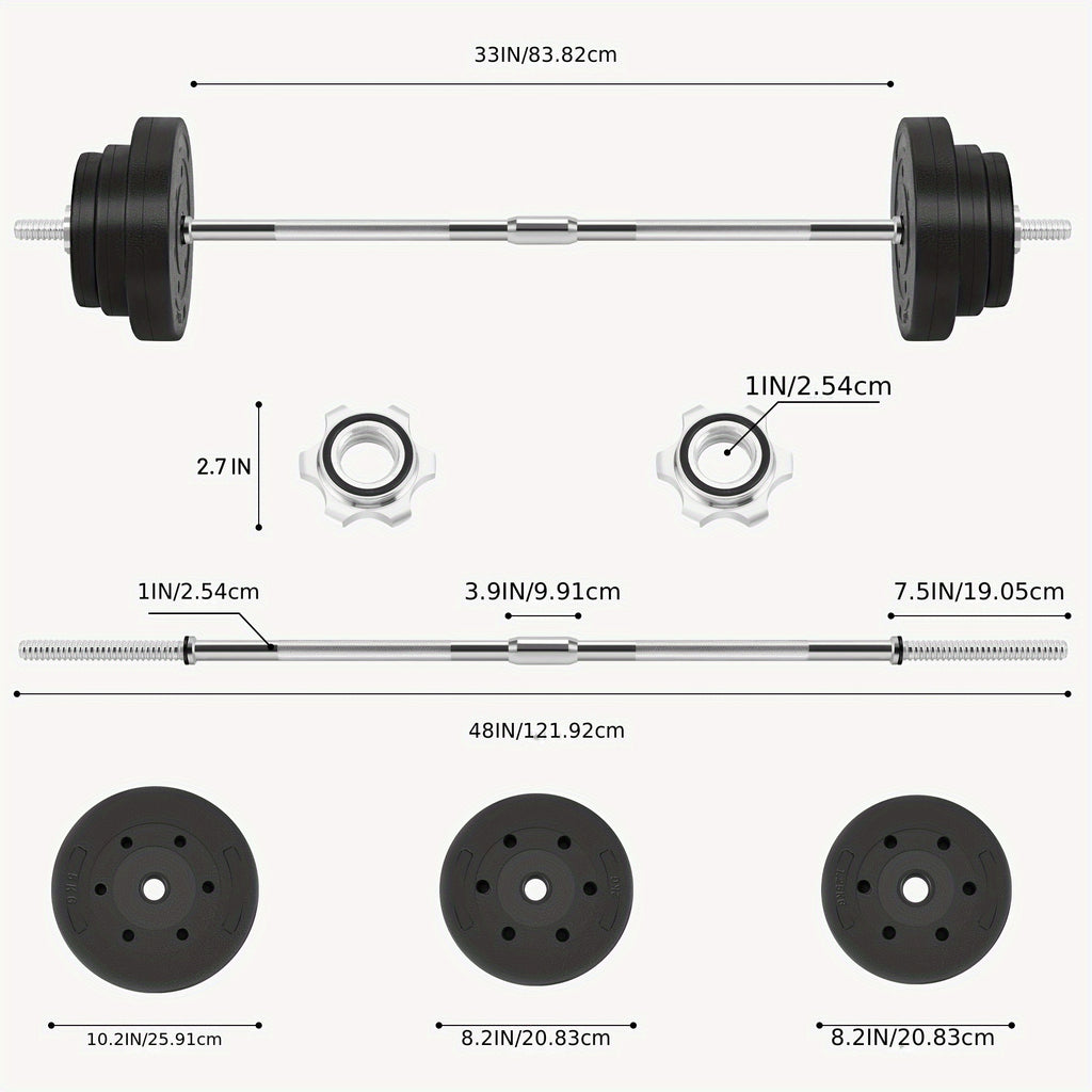 66Lbs 2-In-1 Adjustable Dumbbell Set, Barbell Free Weight Set with Connector for Strength Training Body Shaping Home Gym Equipment