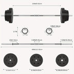 66Lbs 2-In-1 Adjustable Dumbbell Set, Barbell Free Weight Set with Connector for Strength Training Body Shaping Home Gym Equipment