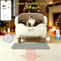 Large Smart Self-Cleaning Cat Litter Box, App-Controlled Automatic Cleaner with 3.43Gal Big Capacity, 2.4G Wifi Cat Litter Box with Odor Removal, 14-Day Hands Free Scoopless Care, Auto-Scoop, Ideal for Busy Pet Owners, 1 Brush, Trash Bags And 1 Mat