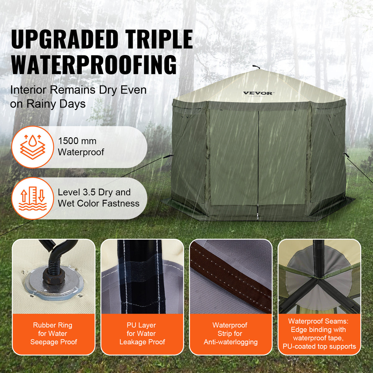 Pop-Up Screen Gazebo Tent by VEVOR, Removable Privacy Panels for Camping, Picnics and Backyard Gatherings