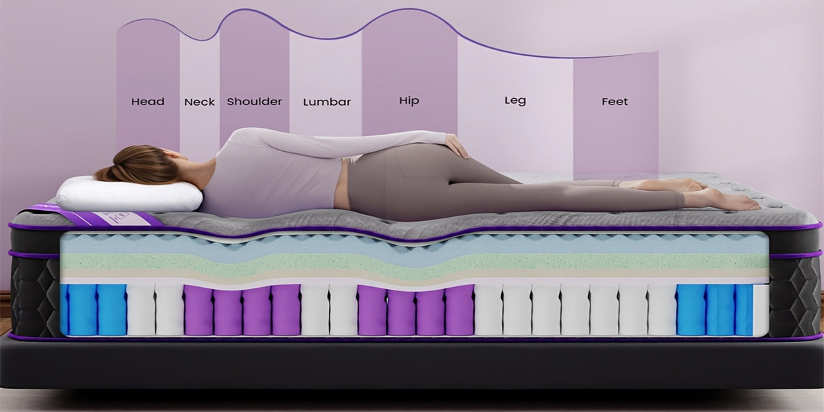 10/12-inch Extra-large, King, Queen, And Twin Mattresses Feature Ergonomic Design with A Blend Of Pocketed Coils And Memory Foam. Offering Medium Firmness, They Effectively Relieve Pressure Points for A Comfortable Night's Sleep.