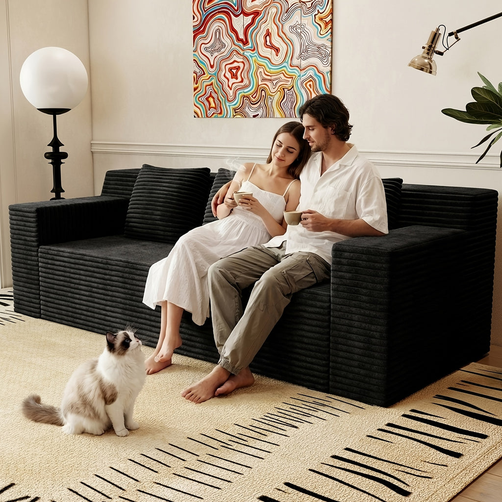 71 Inch Modern Modular Sofa, No Wooden Frame, Living Room Sofa, No Assembly Required, Comfortable Soft Cushion, Suitable For Living Room, Bedroom, Apartment