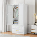 71" Metal Armoire with 2 Doors, Hanging Rod, 2 Drawers And Adjustable Shelf - Clothing Storage Cabinet for Bedroom, Gym, Cloak Room