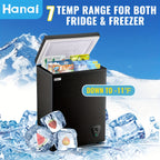 WANAI Chest Freezer 3.5 CU.FT Deep Freezer Compact Mini Freezer 7 Temperature Control Low Noise with Removable Basket for Dorm Apartment Home Kitchen