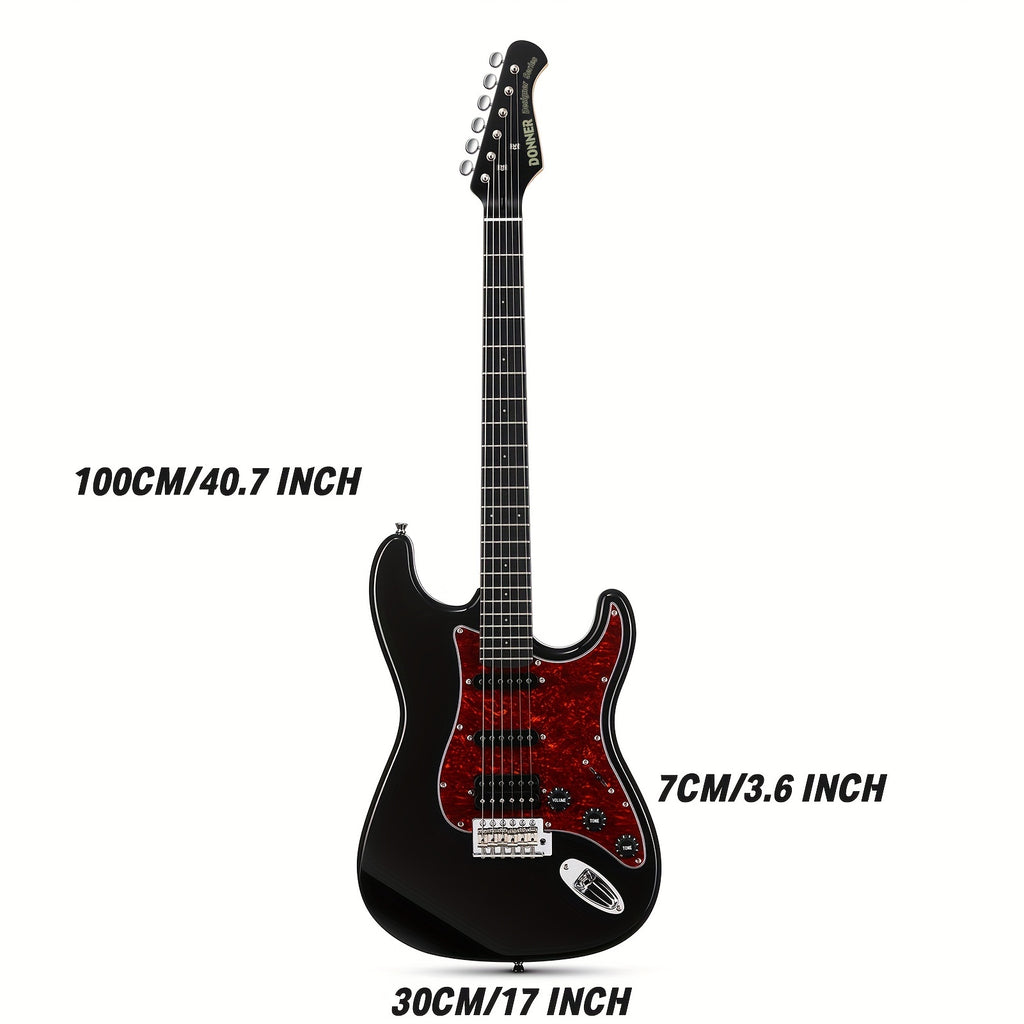 Donner 39 Inch Electric Guitar, Designer Series DST-200 Stylish Solid Body Electric Guitar for Beginner Intermediate & Pro Players, Single Coil Split System, Bonus Bag, Cable, Strap