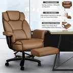 Executive Office Chair — 160° Recline and Footrest for Spacious 400LB Home Office Seating with Casters