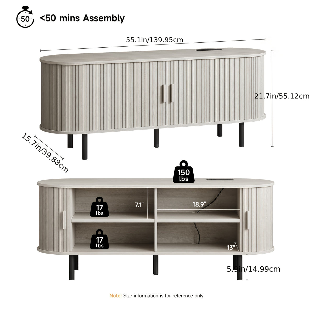 PAZCASA 70.8 Inch/55 Inch TV Stand with Power Outlet for Tvs Up to 75 Inches, Entertainment Center with Storage And Adjustable Shelves, Modern Media Console with Sliding Doors for Living Room, Walnut/Black/Oak