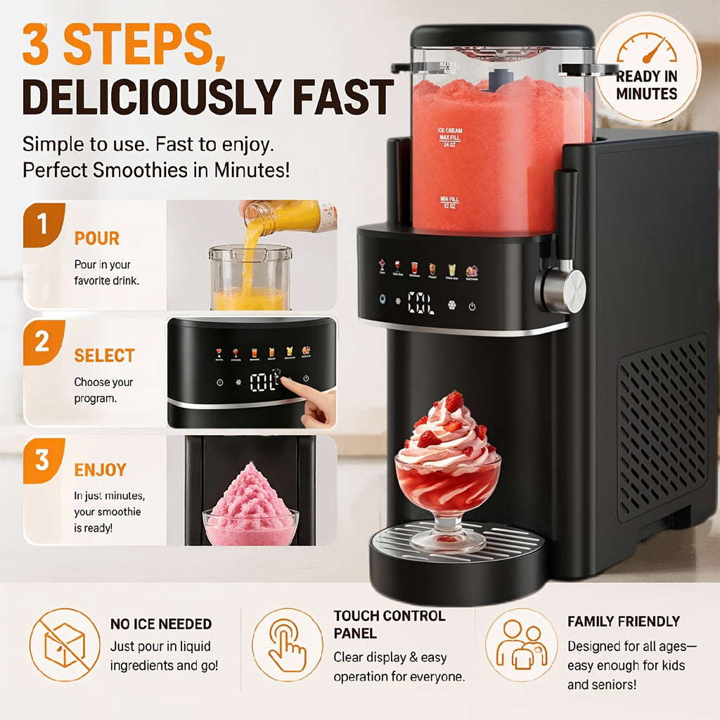 2-in-1 Ice Cream Maker, 40oz High Capacity, 12-Hour Cold Retention, Dishwasher Safe, No Ice Needed, Rapid Cooling and Temperature Control, Includes Recipes, Multi-Functional, Great Gift for Friends and Family