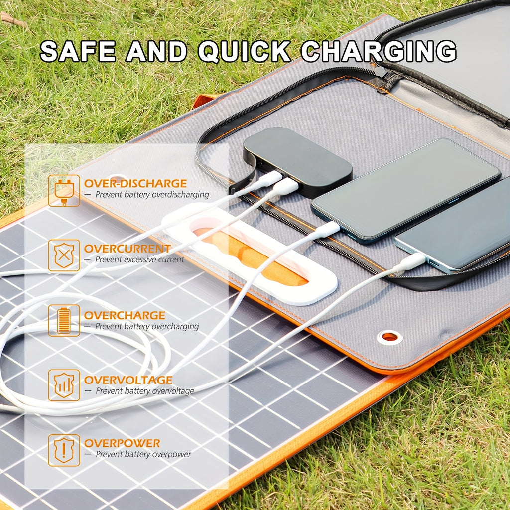 400W Portable Solar Power Station with 100W Foldable Solar Panel - 400Wh Lithium Battery Box with 400W 110V AC Outlets/DC/USB, with 60/100W Solar Panel Foldable, Ideal Off-Grid Power Supply Battery Power Bank for Home Emergency & Outdoor Camping
