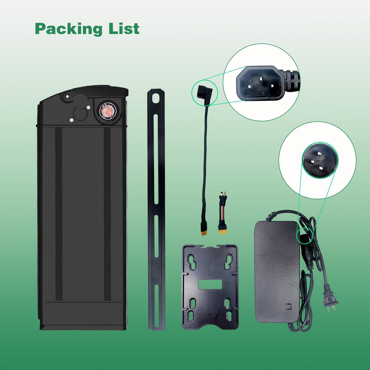 Electric Folding Bike Lithium Battery, Scooter Battery, 48V 10.4Ah High-Quality Long-Range Battery, Quick Replacement, Ready to Use Directly on Vehicle, Includes Original 2A Fast Charger, Compatible with Multiple Models, Range 30-40KM
