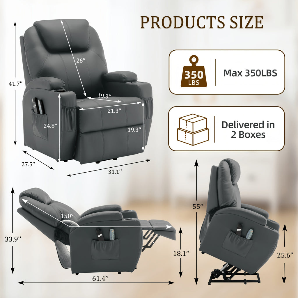A Special Massage Chair for Personal Care And Home Use, Massage Chair Clearance Deal, Power Lift Recliner Chair, The Electric Chair Features Massage And Heating Functions, Comes with A Remote Control And Cup Holder, Holiday Gift