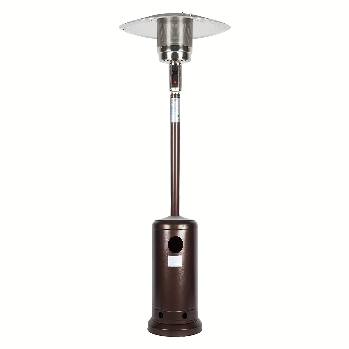 48, 000 BTU Bronze Outdoor Propane Patio Heater with Wheels | Commercial & Residential Use, Metal Tower, Radiant Heating, Freestanding, Includes Lighter Device