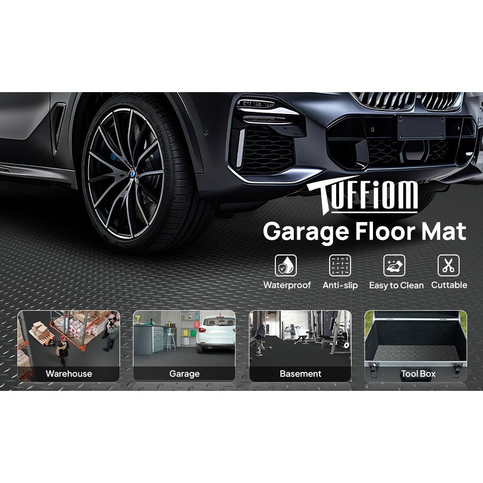 thickened rhombohed-grated PVC garage floor mat for car bottoms, large SUVs, MPVS, and pickup trucks