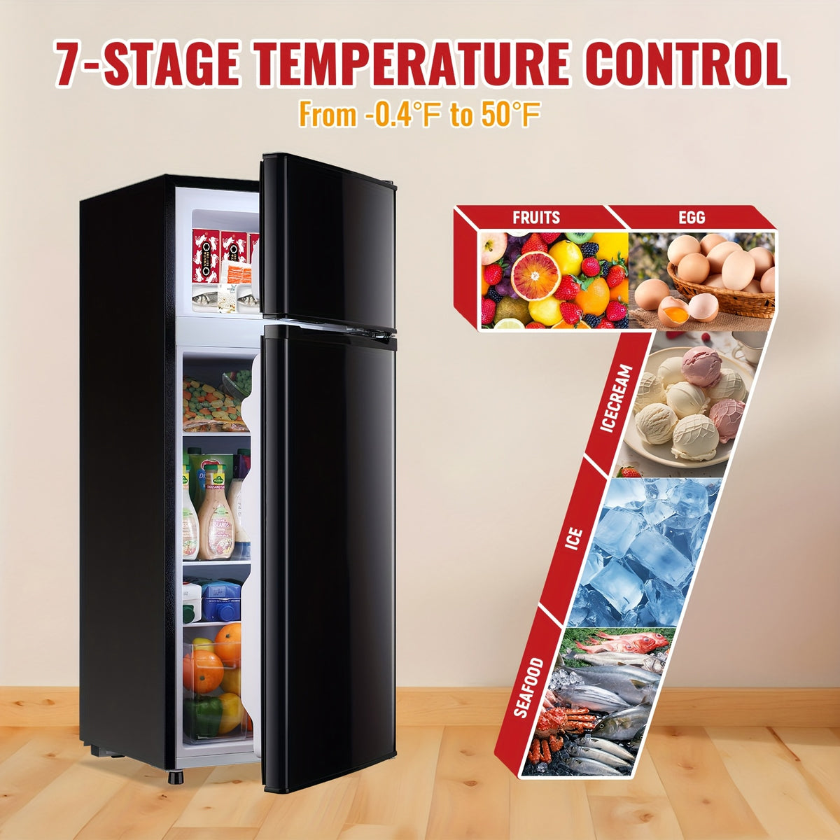 2.5/3.5/4.5 Cu.Ft Mini Fridge with Freezer, Double Door Compact Refrigerator with Adjustable Thermostat And Shelves, Small Fridge with Large Capacity, Perfect for Bedroom, Dorm, Home, Office?