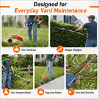 62CC 2-Stroke Gas Powered Weeder, 2HP, 8500RPM, 6-in-1/ 2-in-1 Multi-Tool: Gas Hedge Trimmer, Lawn Mower, Chainsaw & Extension Pole Pruner, for Garden, Farm & Courtyard Landscaping Maintenance