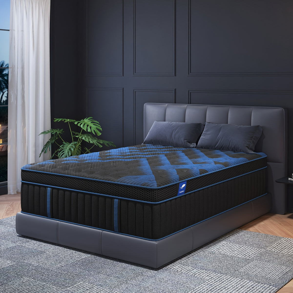 14/12 Inch Memory Foam Mattress Hybrid Pocket Spring Twin Full Queen King Bed Mattress In A Box, Euro Top Medium Firm For Back & Lumbar Support, Individual Pocket Spring Bed For Motion Isolation & Fiberglass Free