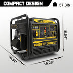 Aceup Energy 4500W Inverter Gas Generator, 223CC 4-Stroke Portable Generator for RV Camping, Hurricane, Extreme Weather, Home Backup, High Power & Long Runtime, 4500W Peak, 3600W Rated