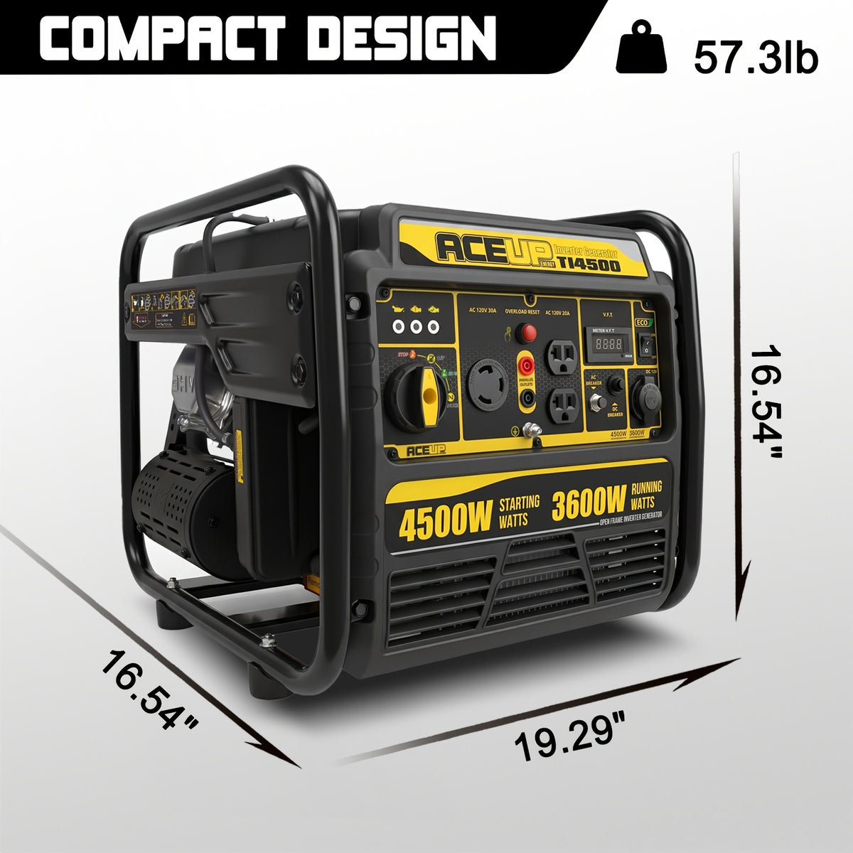 Aceup Energy 4500W Inverter Gas Generator, 223CC 4-Stroke Portable Generator for RV Camping, Hurricane, Extreme Weather, Home Backup, High Power & Long Runtime, 4500W Peak, 3600W Rated