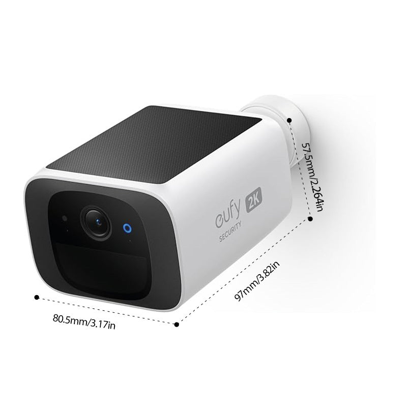 eufy Security SoloCam S220, Solar Security Camera, Wireless Outdoor Camera, Continuous Power, 2K Resolution, Wireless, 2.4 GHz Wi-Fi, No Monthly Fee, HomeBase 3 Compatible (Refurbished)