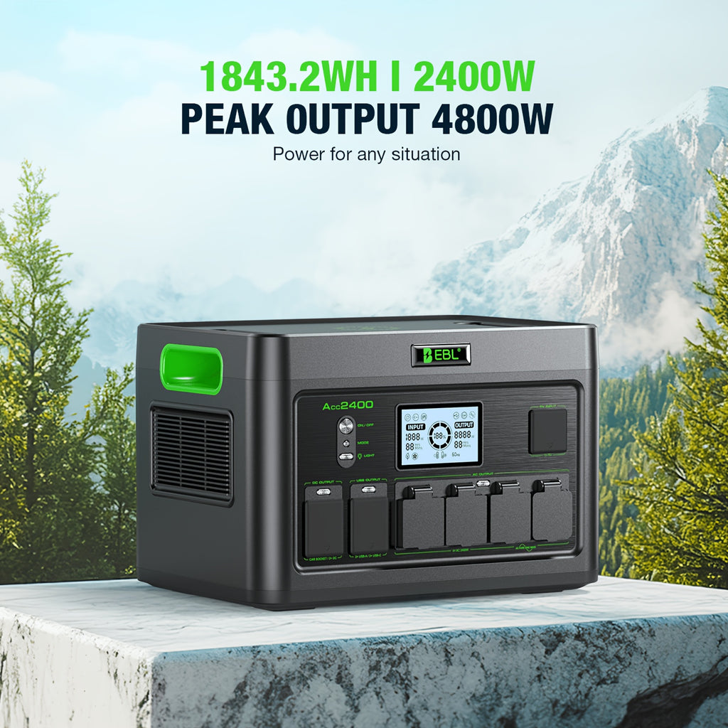 Portable Power Station for RV Trips and Home Backup, EBL 330W–2400W Options with Fast Charging Display