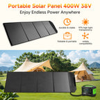400W Foldable Solar Panel Kit — Adjustable Rack for RV Travel, Van Life, Camping and Emergency Power