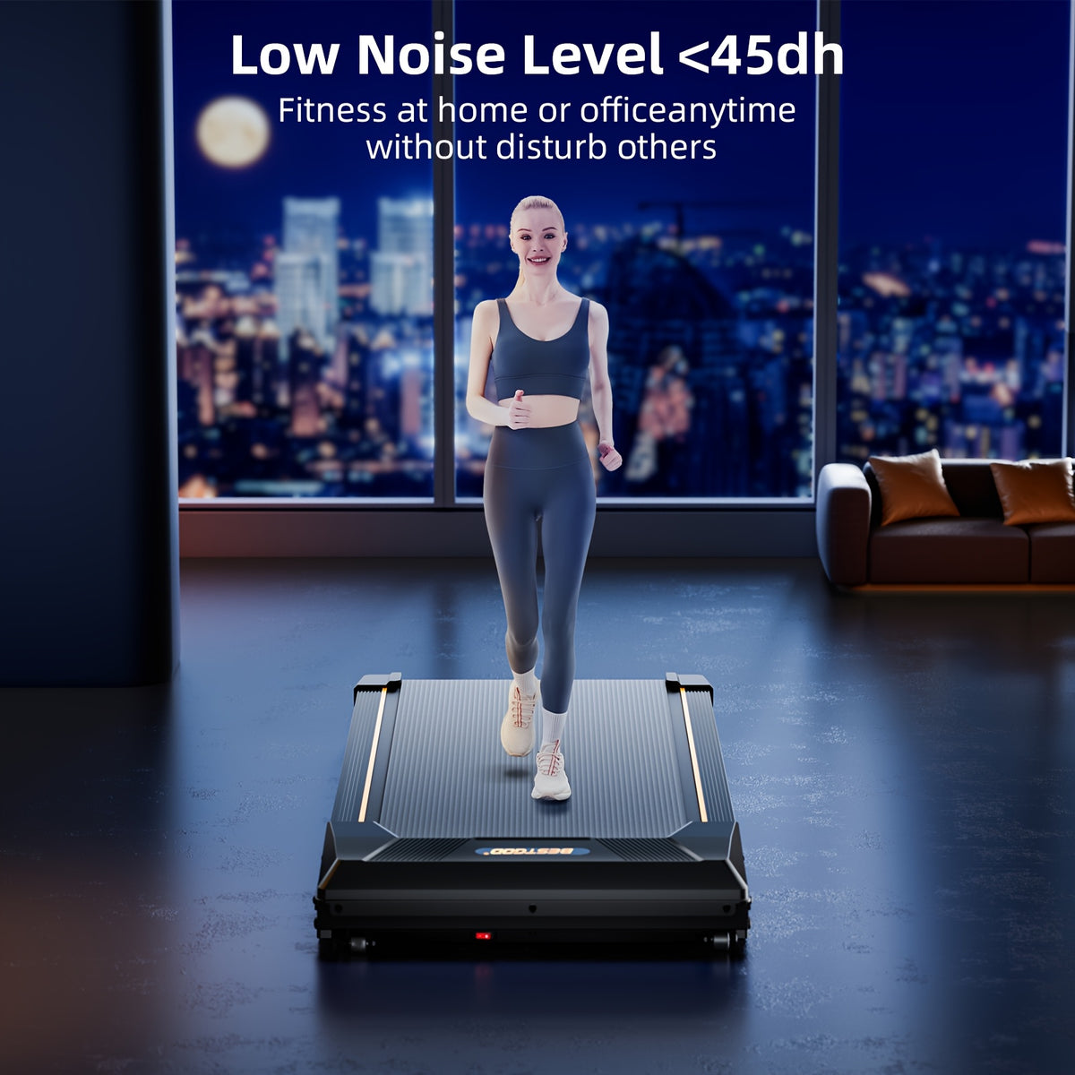 BestGod Walking Pad, Quiet Under Desk Treadmill, Portable Walking Pad Treadmill, 2.5 HP Brushless Motorized Treadmill, Walking Jogging Machine for Home&Office
