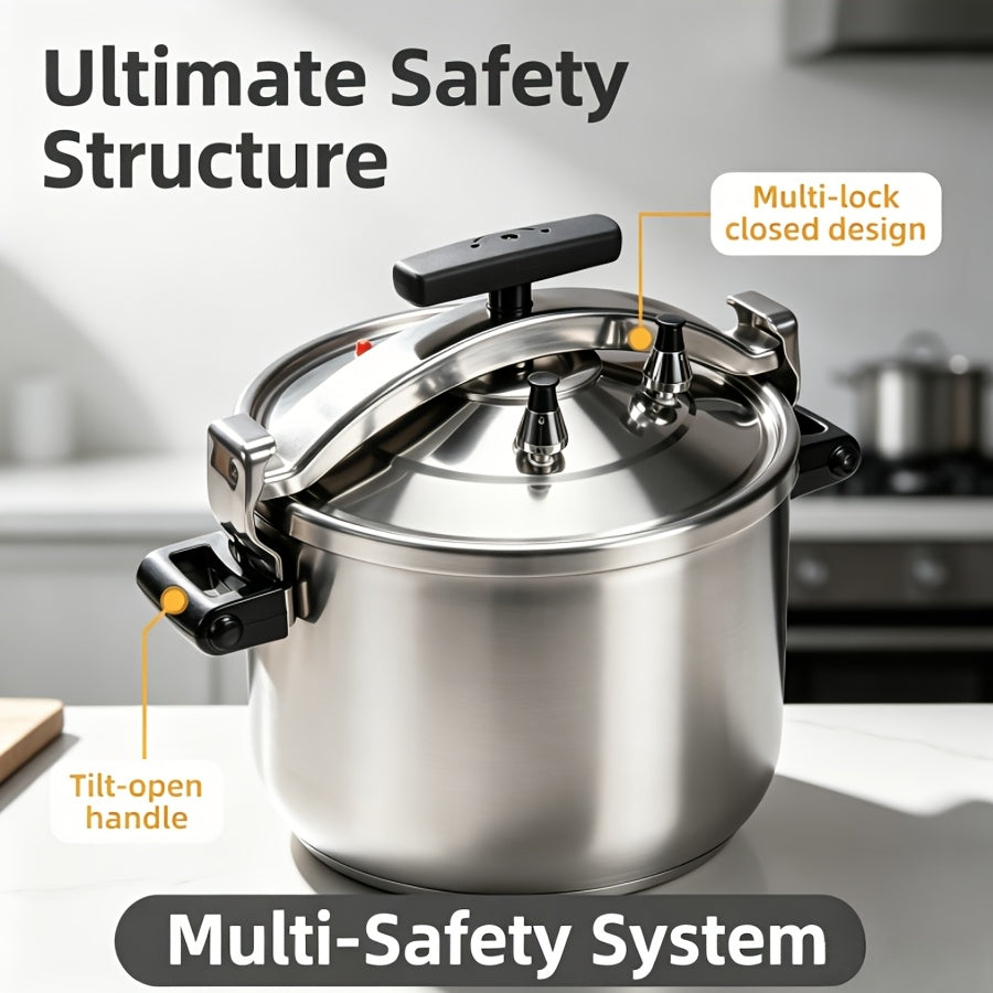 Commercial 26.5 Qt Stainless Steel Pressure Cooker -for Restaurant & Hotel Kitchens, Induction/Gas