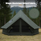 Luxury Oxford Fabric Bell Tent, Yurt Canvas Tent with Stove Jack, 4/6/8 Person Family 4 Season Camping (Green)