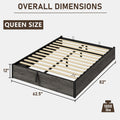 Lift Up Storage Bed with Storage Underneath, Wooden Platform Bed Frame, Solid Wood Slats Support, No Fixed Headboard, No Box Spring Needed